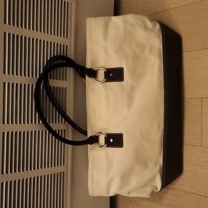 Banana Republic suede and cotton canvas bag